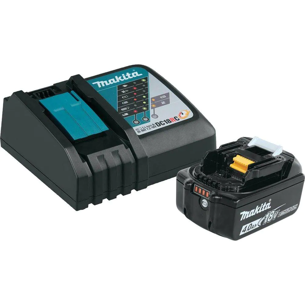 Makita 18-Volt LXT Lithium-Ion High Capacity Battery Pack 4.0Ah With Fuel Gauge And Charger Starter Kit