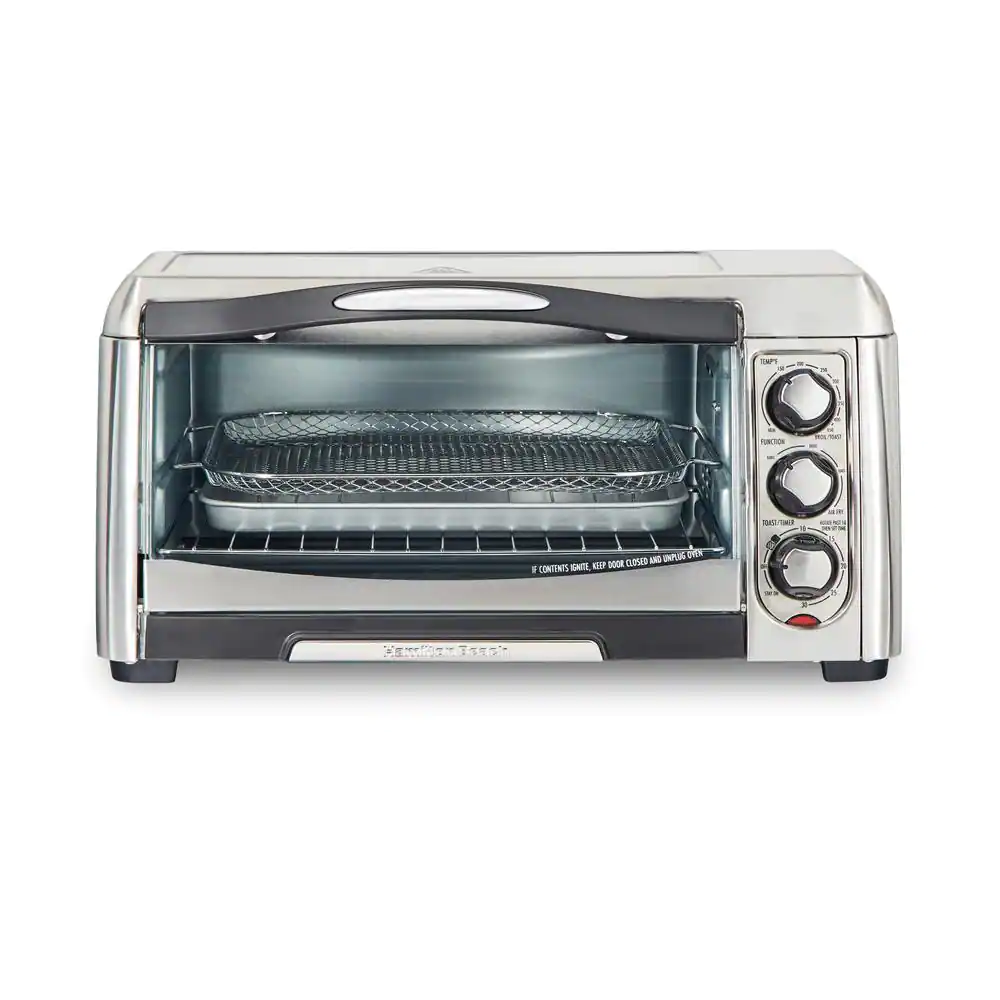 Hamilton Beach Sure Crisp 1400 W 6-Slice Stainless Steel Toaster Oven With Air Fry