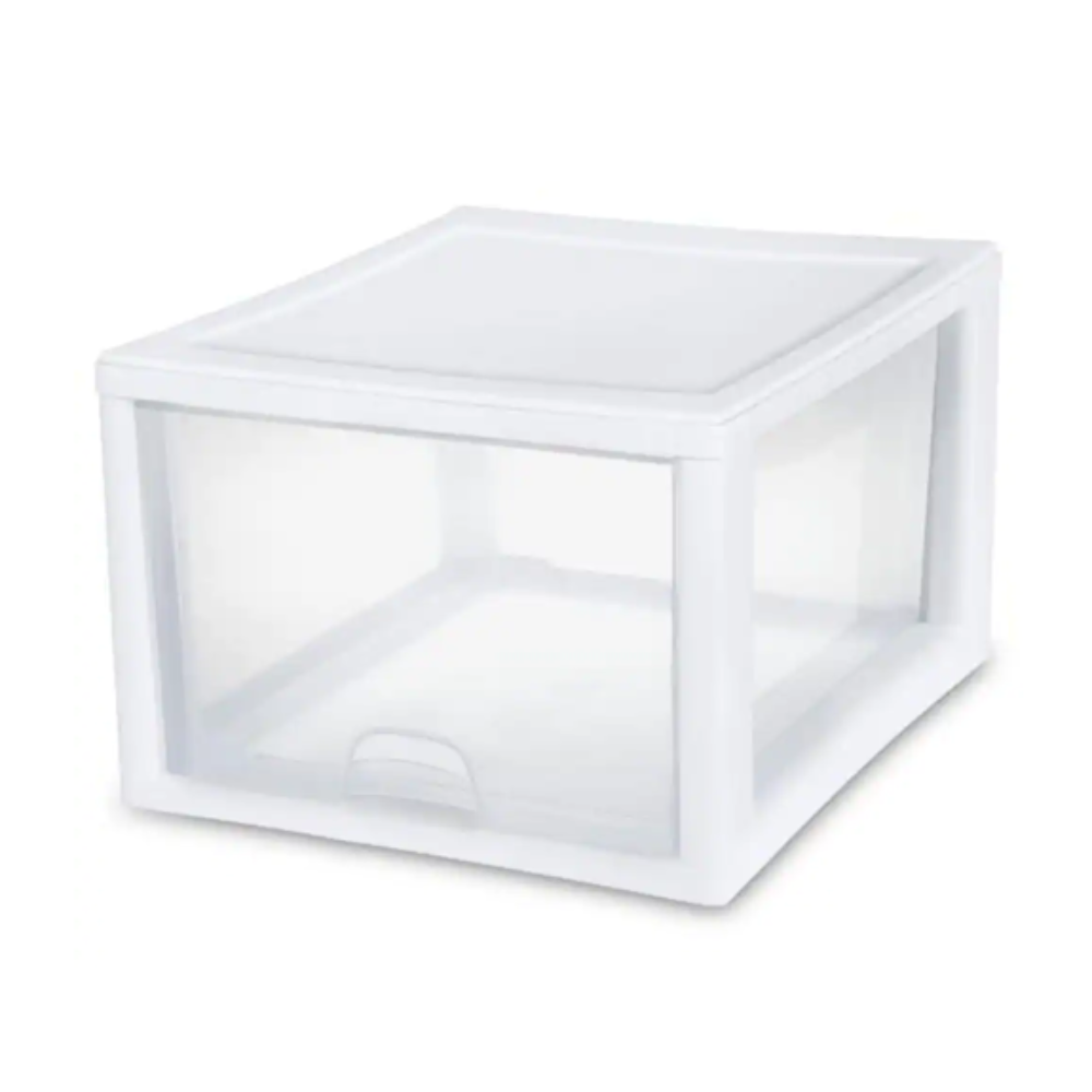 Sterilite 27 Qt. Single Box Modular Stacking Storage Container Clear (12-Pack)