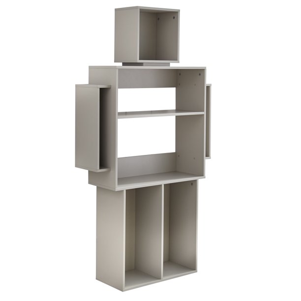 TMS Mainstays Kids Robot Shaped Bookshelf. Robot Gray Color