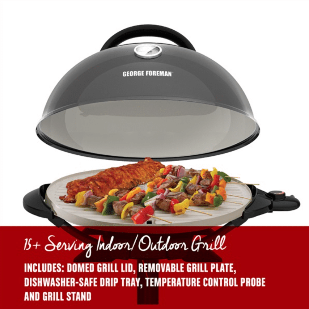 George Foreman 15+ Serving Indoor / Outdoor Electric Grill With Ceramic Plates. GFO3320GM