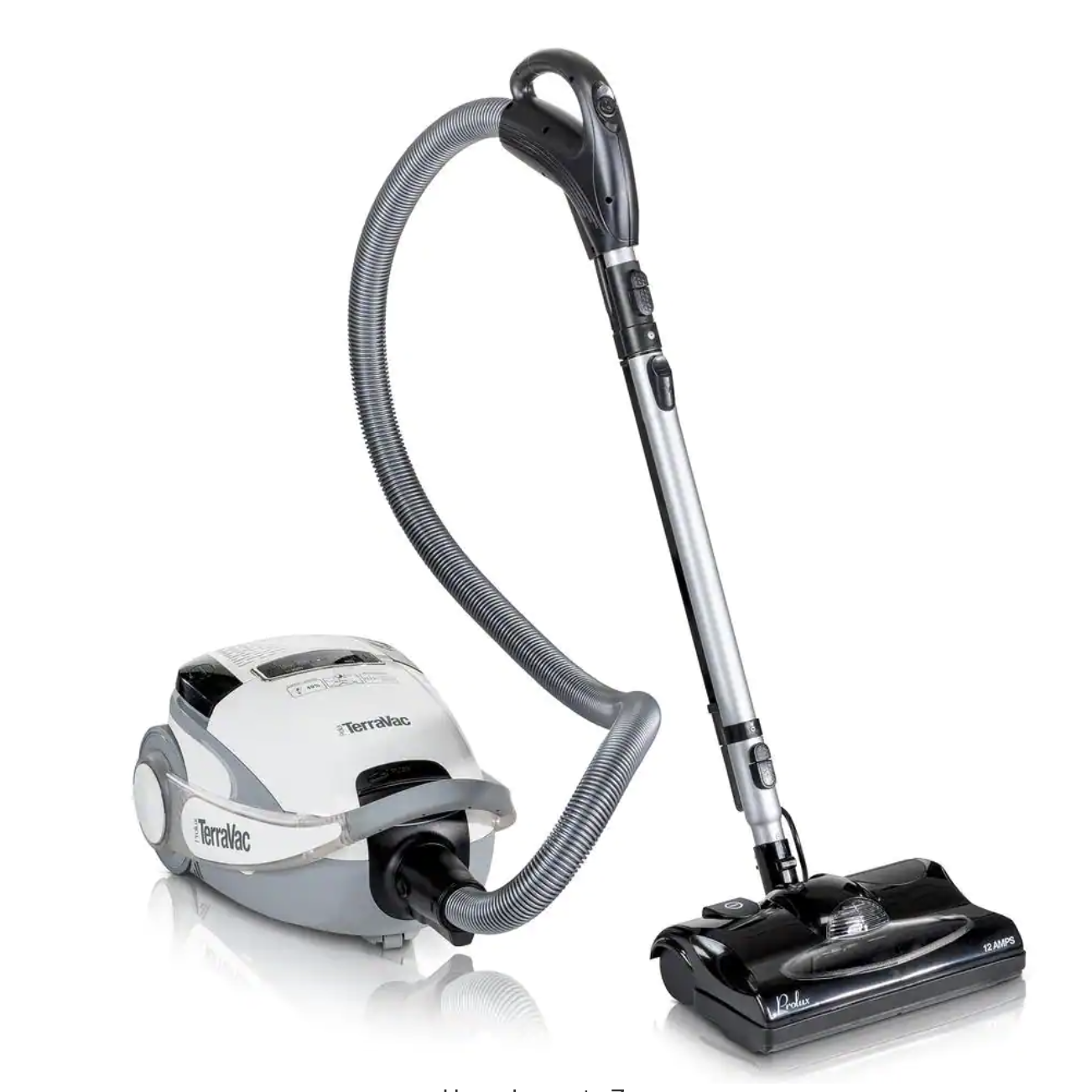 Prolux White TerraVac 5-Speed Quiet Canister Vacuum Cleaner with Sealed HEPA Filter