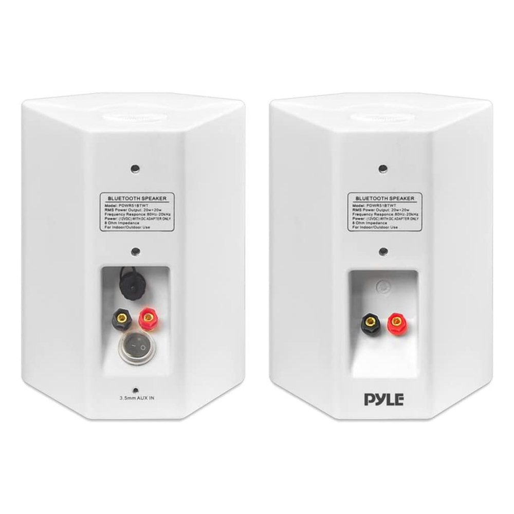 Pyle PDWR51BTWT Bluetooth Indoor Outdoor 5.25″ Speaker System. White (2 Pack)