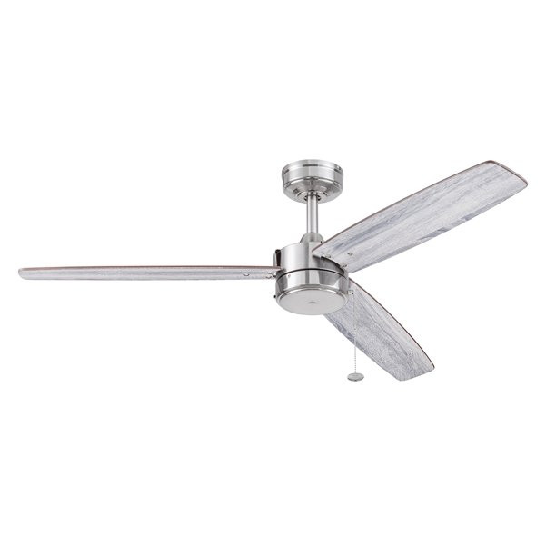 Better Homes & Gardens 52 Satin Nickel Indoor/Outdoor 3 Blade Ceiling Fan