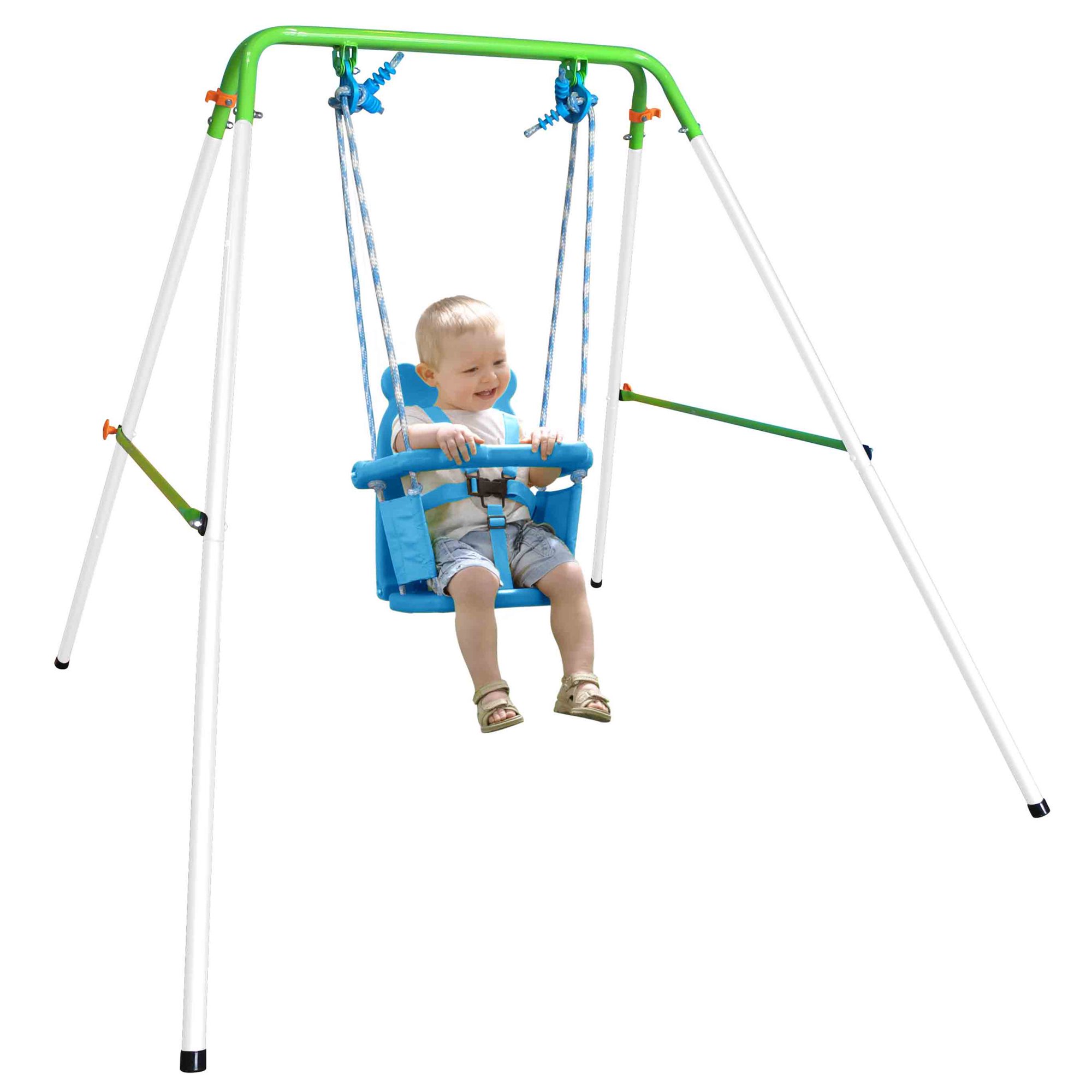 Sportspower Indoor/outdoor My First Toddler Swing. Foldable. Green And Blue