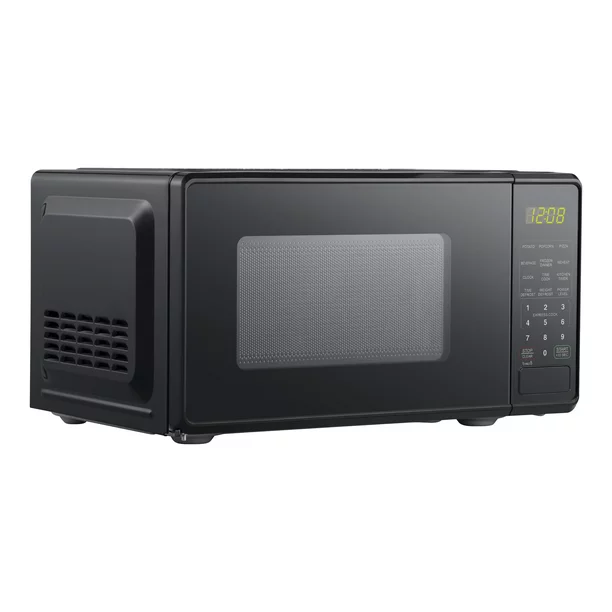 Mainstays 0.7 Cu ft Compact Countertop Microwave Oven. Black
