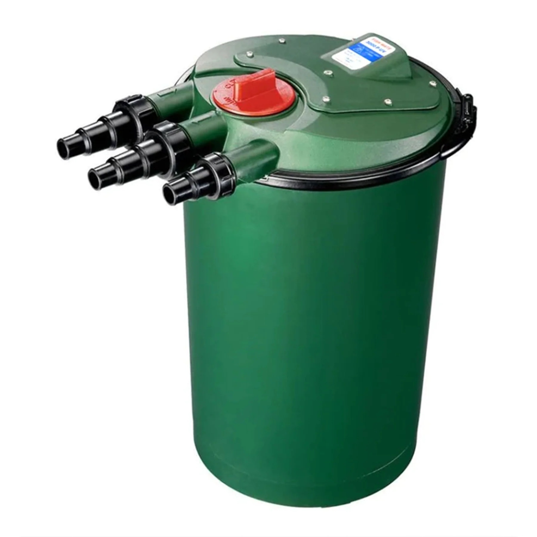 Fish Mate 3000 PUV Pressurized Pond Filter for 750 to 3.000 Gallon Ponds. Green