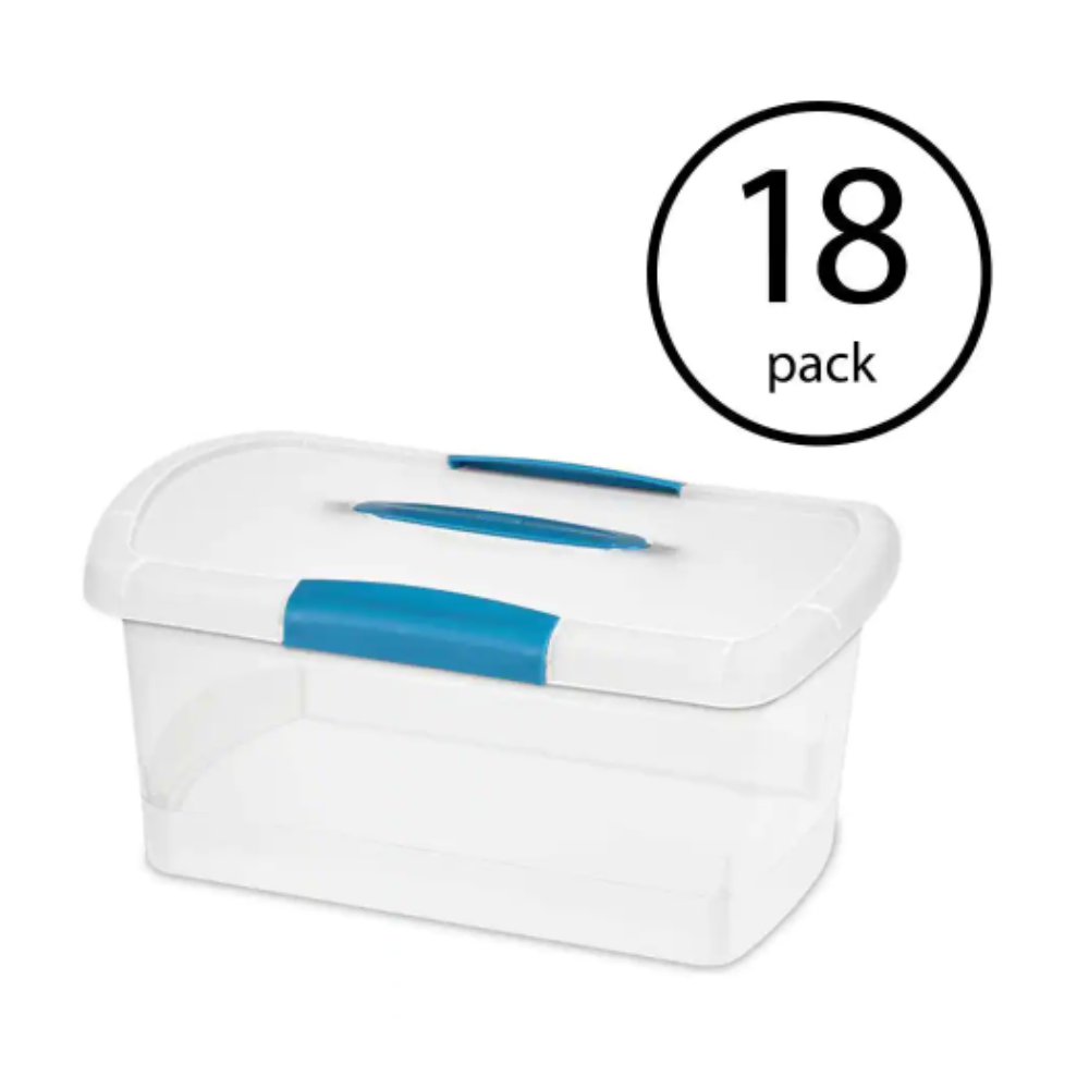 Sterilite 2.0 Gal. Medium Nesting ShowOffs Clear File Box with Latches (18-Pack)