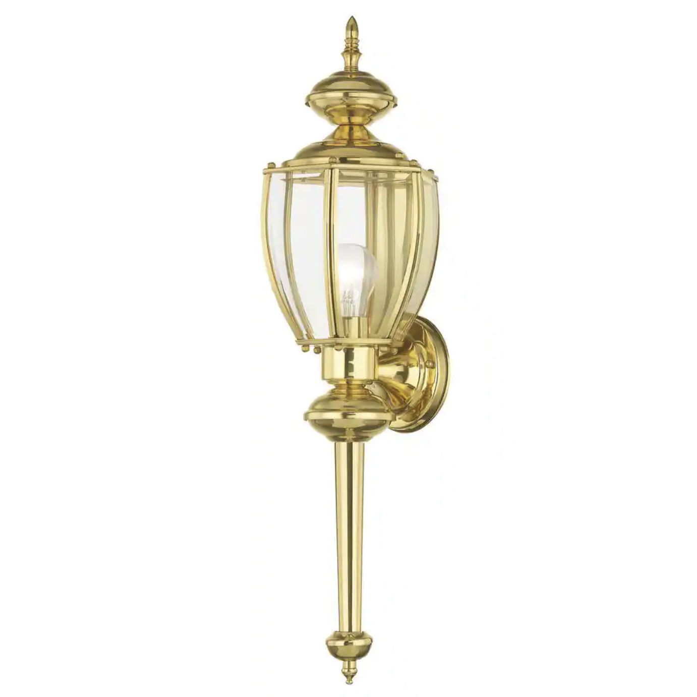 Livex Lighting Outdoor Basics 1 Light Polished Brass Outdoor Wall Sconce