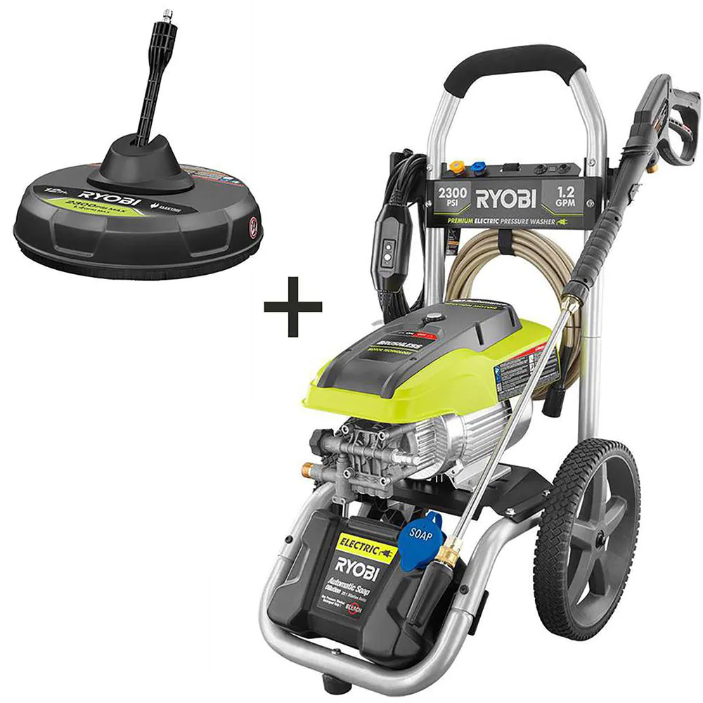 Ryobi 2300 PSI 1.2 GPM High Performance Electric Pressure Washer with 12 in. Surface Cleaner (RY142300-SC)