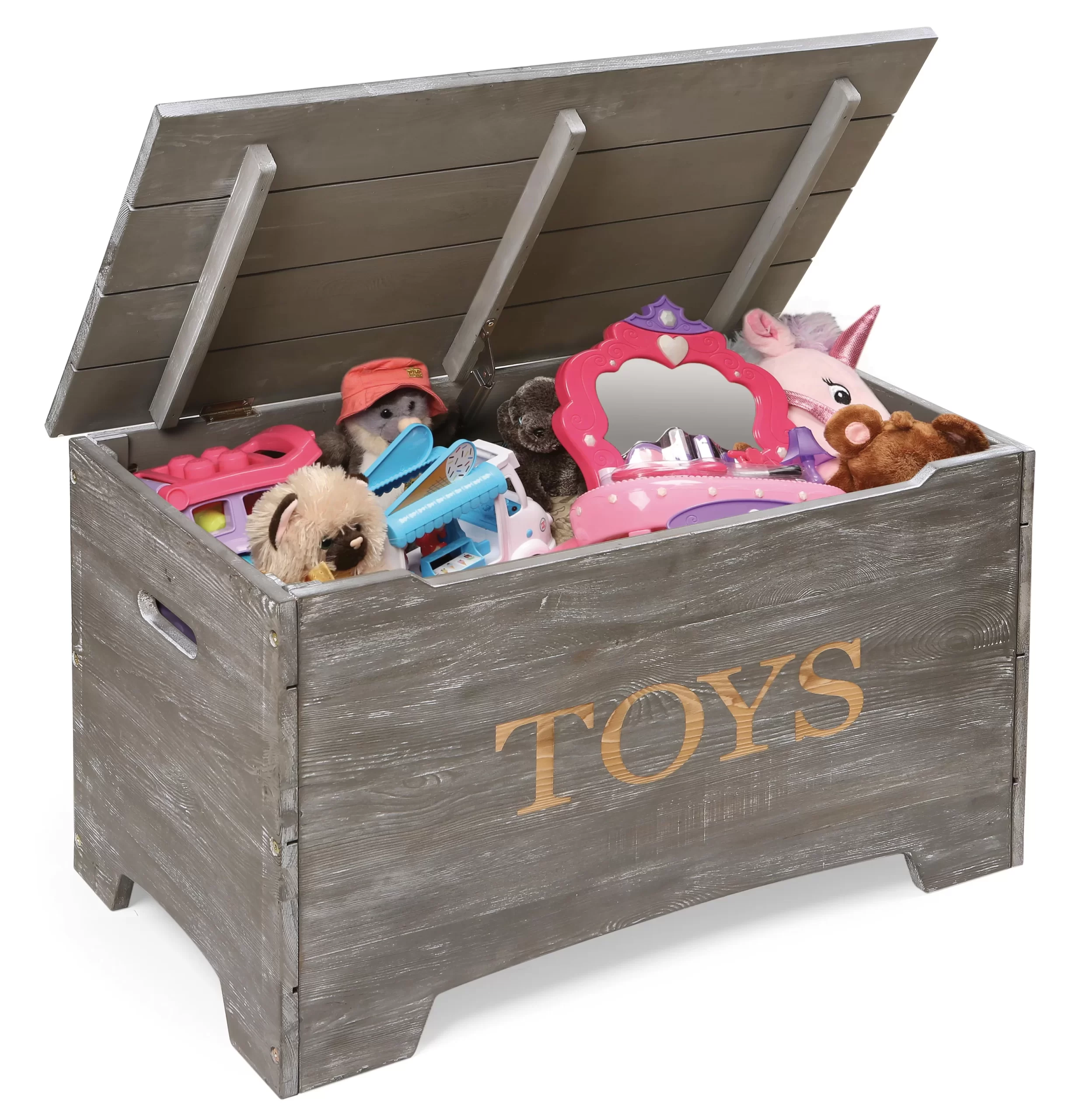 Redwood Rover Vintage Gray Cason Manufactured + Solid Wood Toy Box