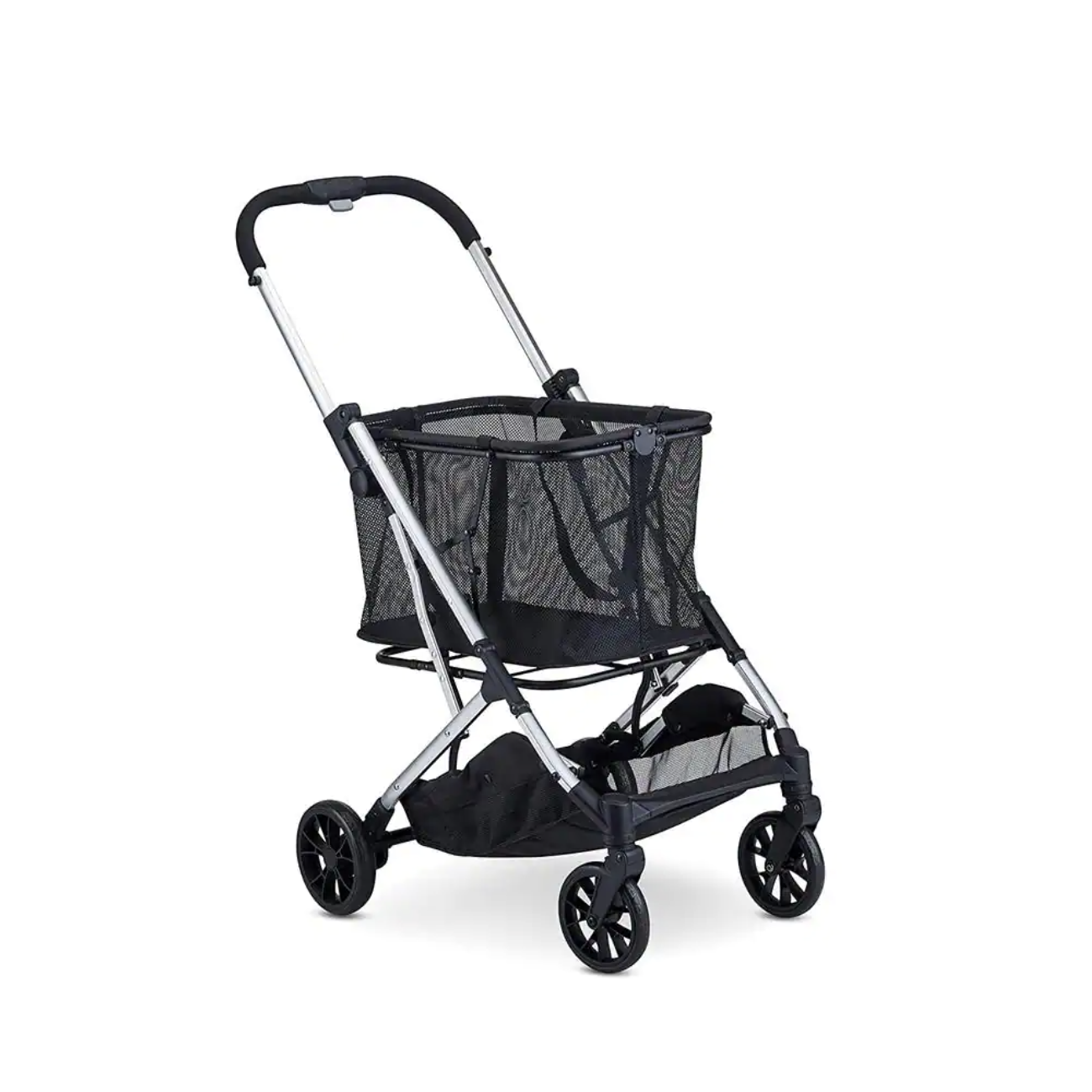 Joovy Boot Personal Compact Multi-Purpose Aluminum Frame Shopping Cart in Silver