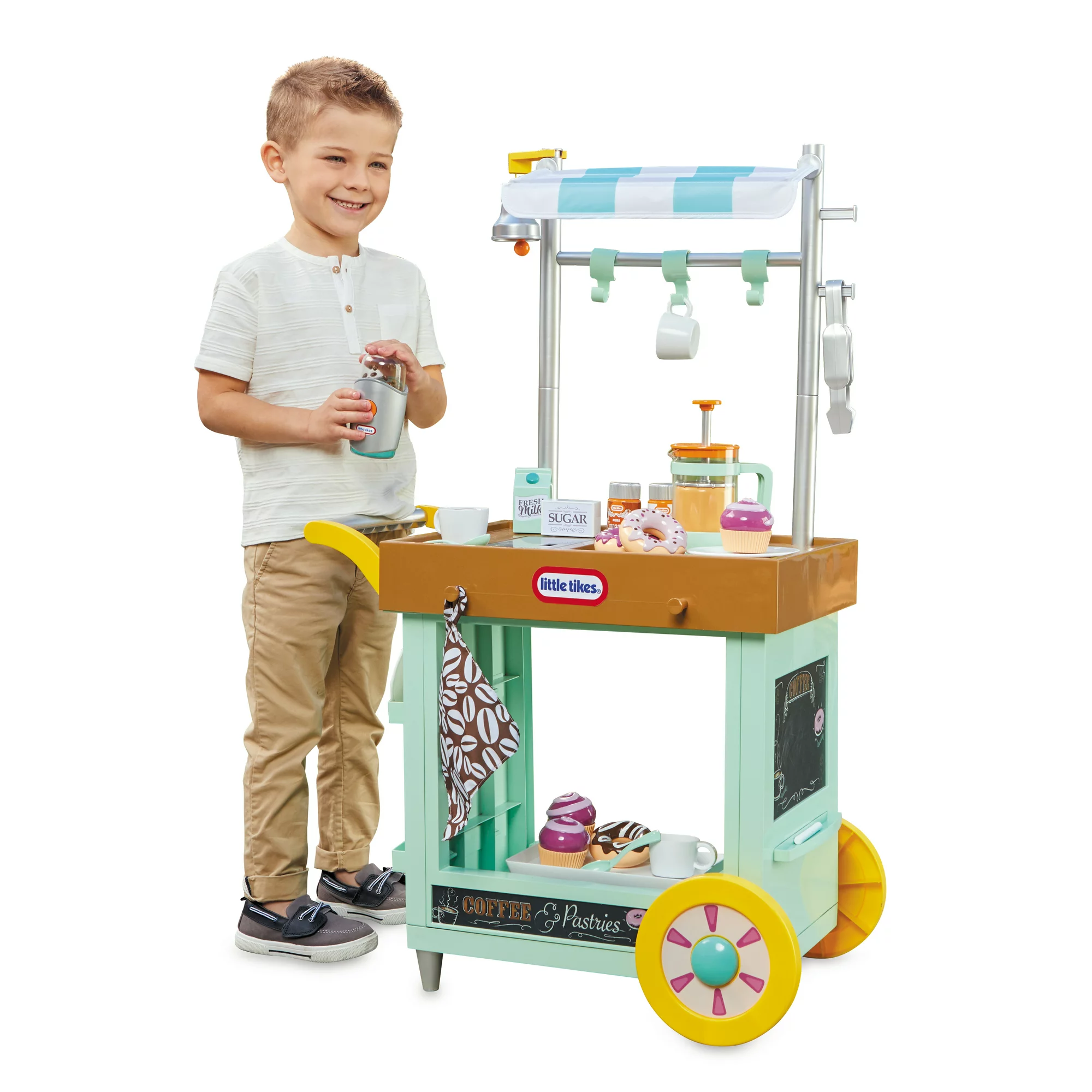 Little Tikes 2-in-1 Caf  Cart Pretend Food Cooking Toy Role Play Kitchen Playset