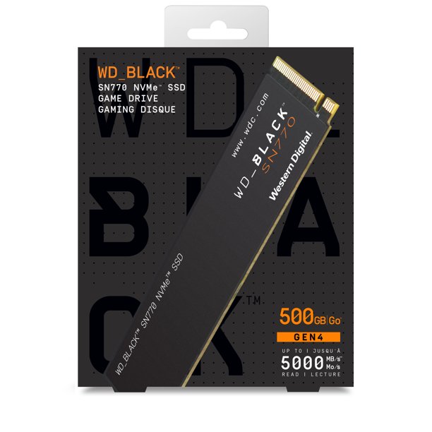 WD Black 500GB SN770 NVMe Internal Gaming SSD Solid State Drive. Up to 4.000 MB/s