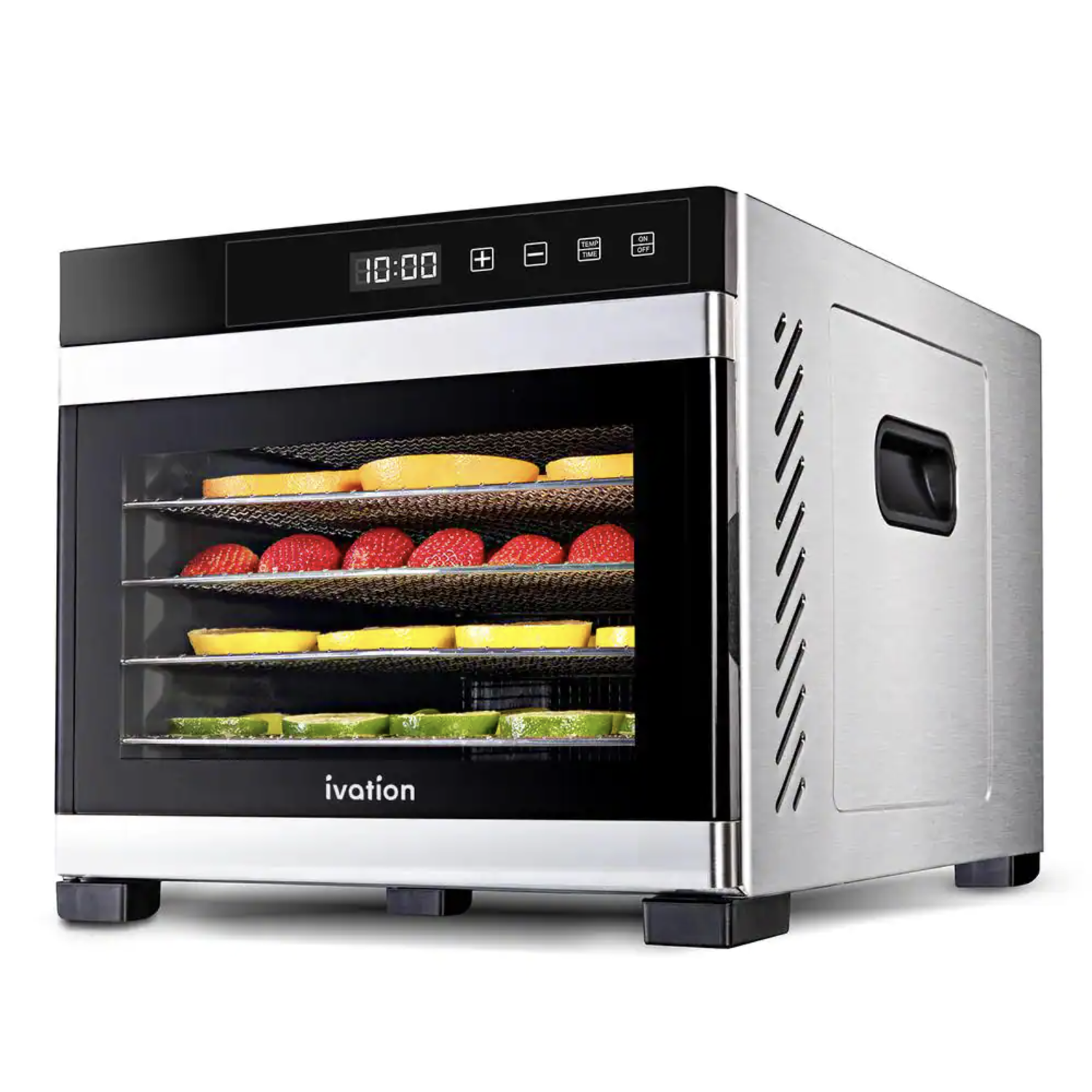 Ivation 6 Stainless Steel Tray Food Dehydrator For Snacks. Fruit and Beef Jerky