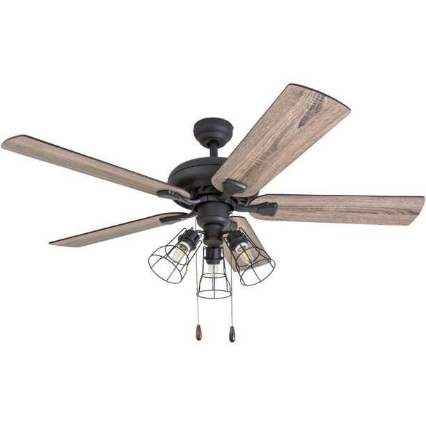 Prominence Home 52″ Lincoln Woods Aged Bronze Ceiling Fan. Base Model