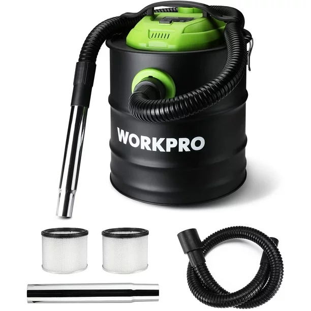 Workpro 5.2 Gallon Ash Vacuum. 5.5 Peak Horsepower Ash Vac Cleaner with HEPA Filter. Electric Ash Cleaner