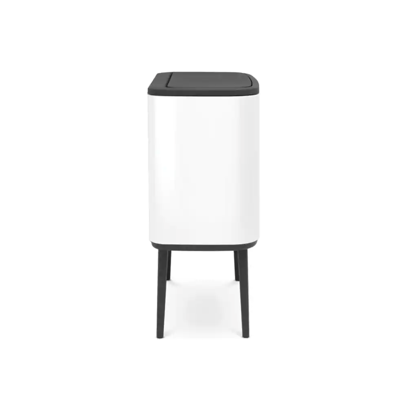 Brabantia Bo 9 Gallon Dual Compartment White Steel Rectangular Recycling Touch Top Trash Can