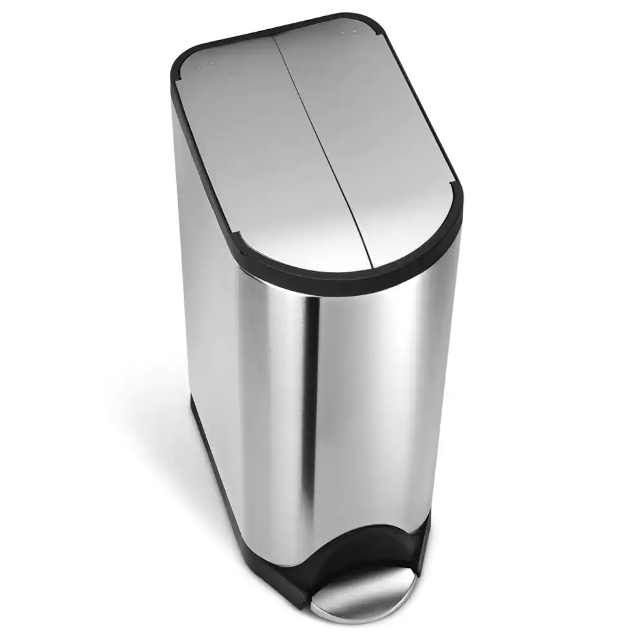 simplehuman 30-Liter Fingerprint-Proof Brushed Stainless Steel Butterfly Step-On Trash Can