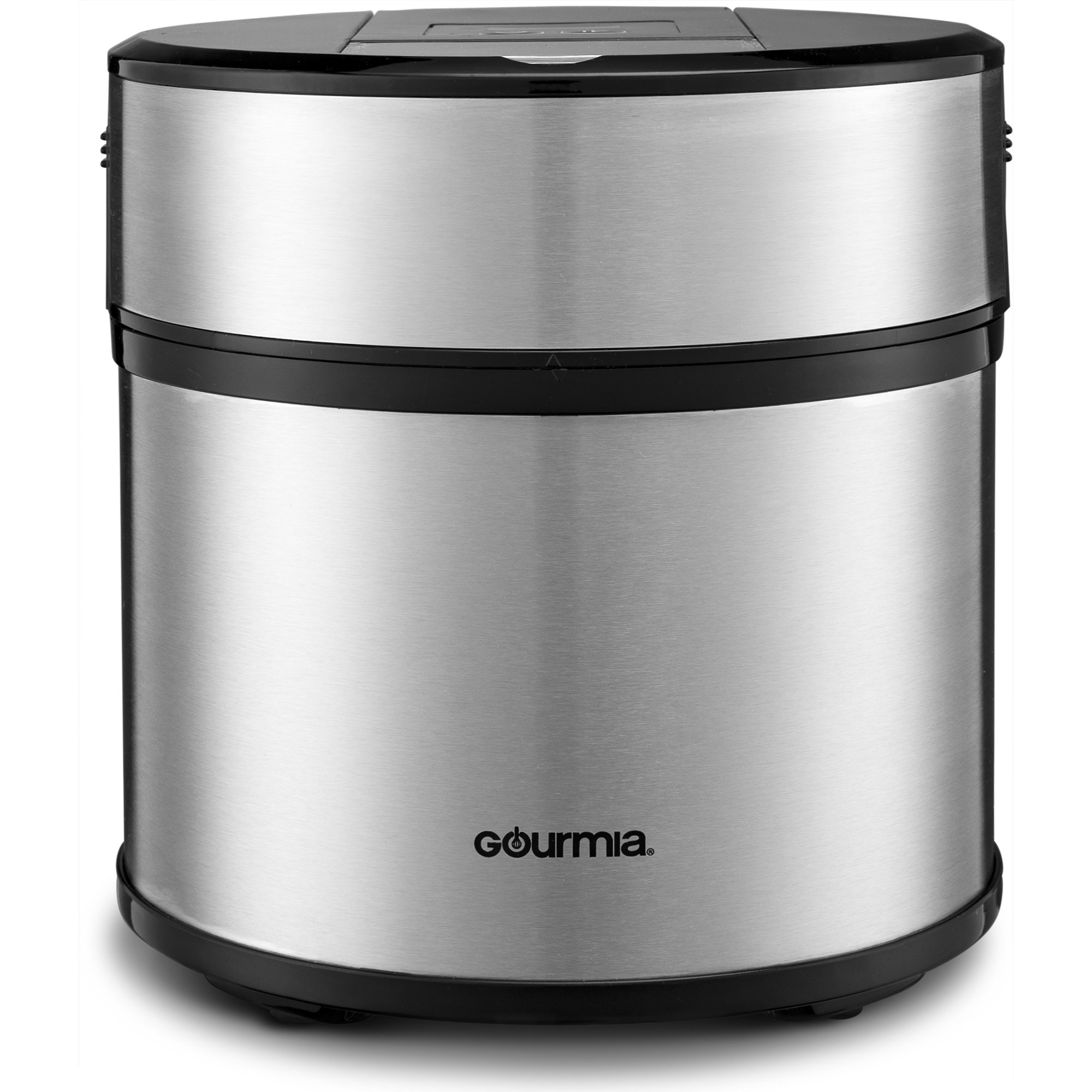 Gourmia 3 Pint Ice Cream Maker with Digital Timer. Stainless Steel