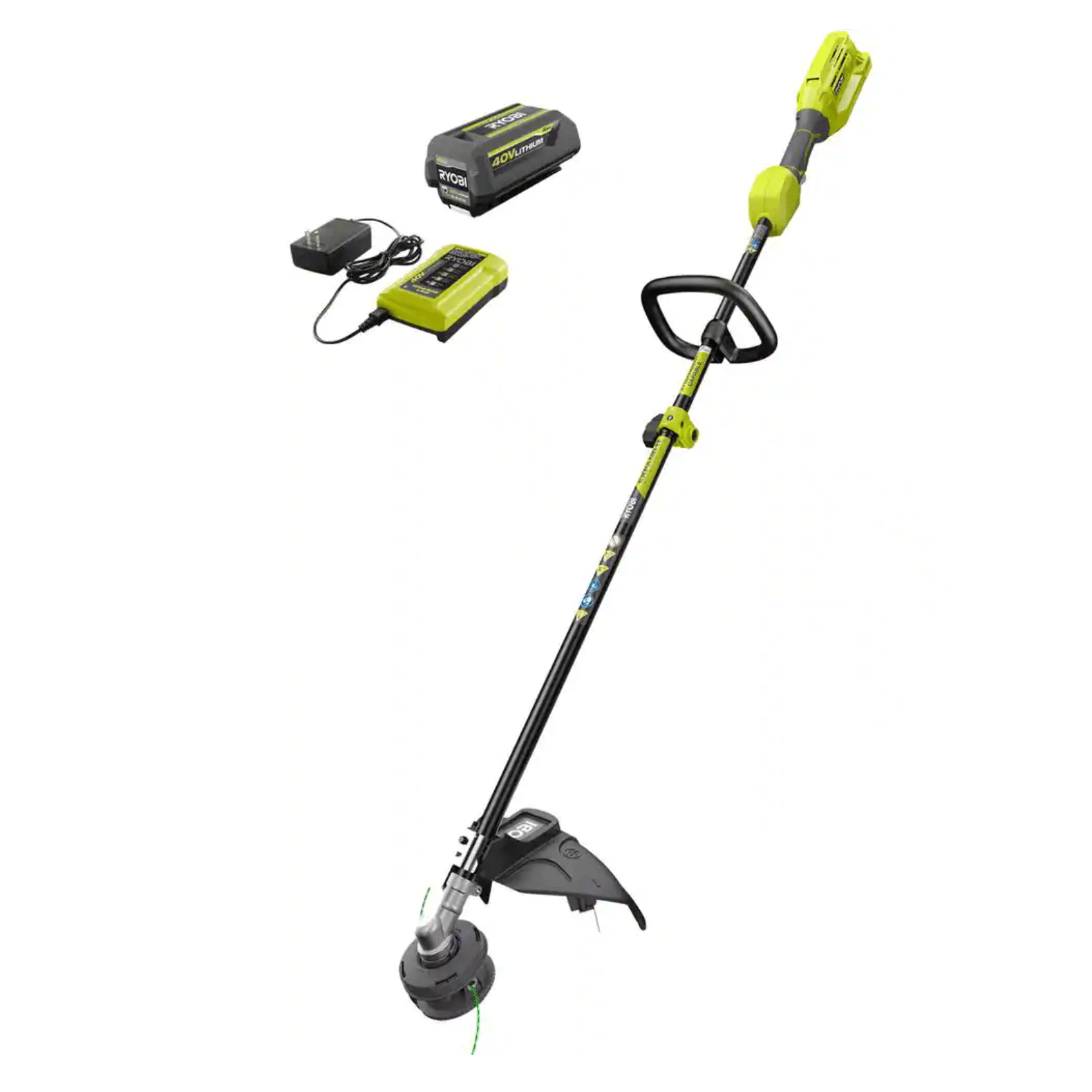 Ryobi 40V Expand-It Cordless Battery Attachment Capable String Trimmer with 4.0 Ah Battery & Charger (RY40250)