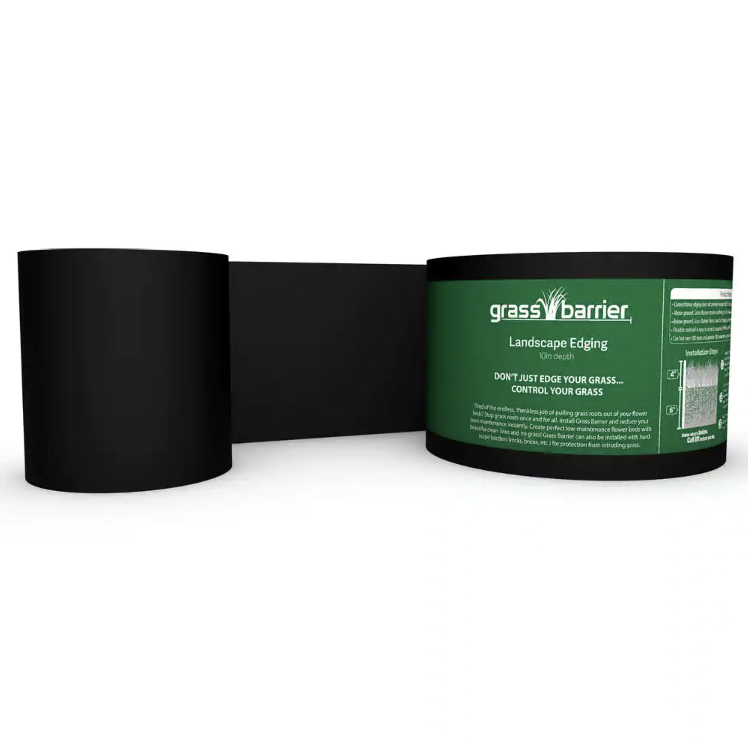 Grass Barrier 150 ft. x 10 in. Black Plastic Edging