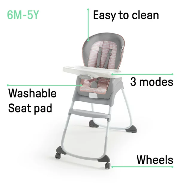 Ingenuity Trio 3-in-1 Convertible High Chair. Toddler Chair. Booster Seat - Flora The Unicorn