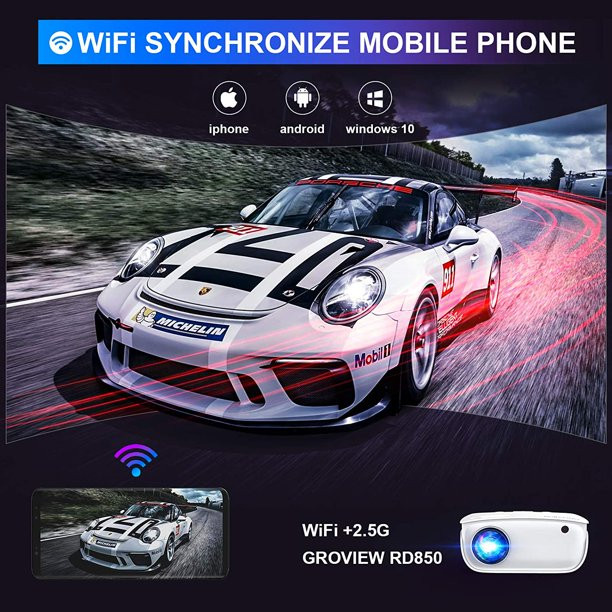 Groview WiFi Projector. 6500 Lumen Mini Projector. Full HD 1080P and 240-Inch Supported