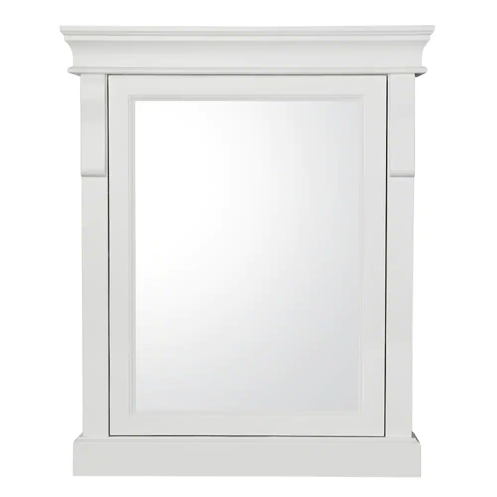 Home Decorators Collection Naples 25 in. W x 31 in. H x 8 in. D Framed Surface-Mount Bathroom Medicine Cabinet. White