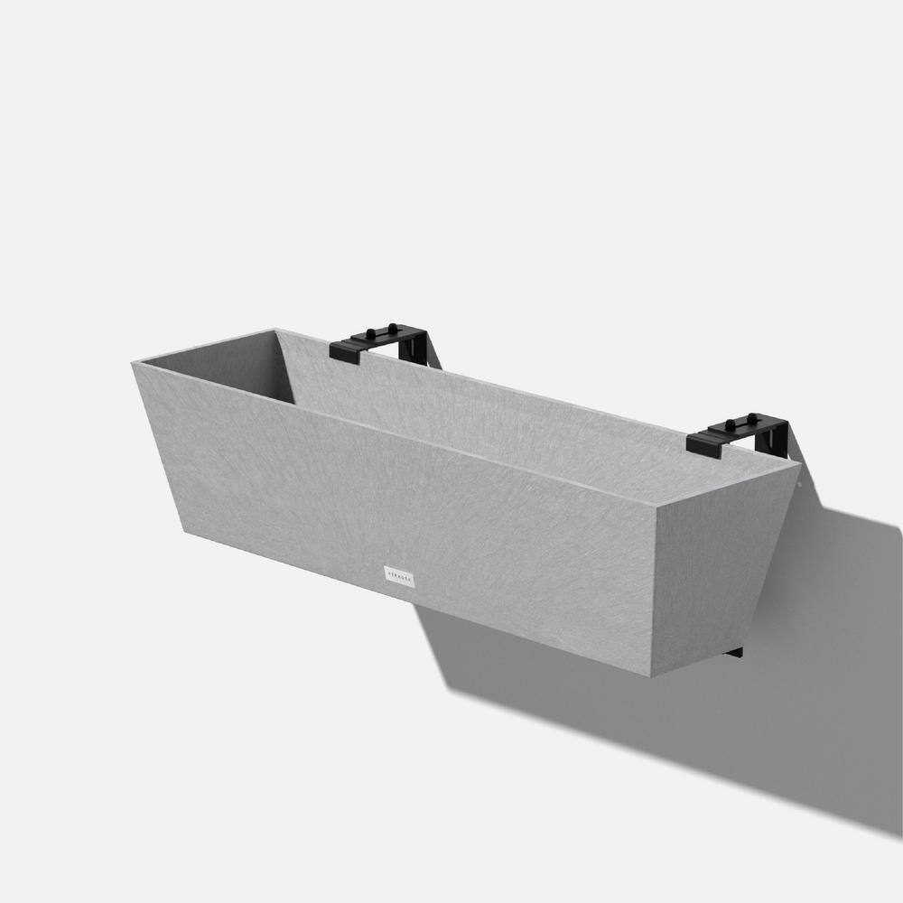 Veradek 36 in. x 10 in. Gray Plastic Railing Window Box