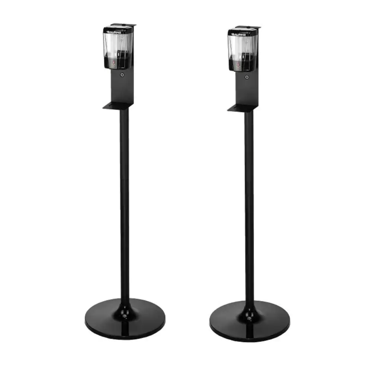 Alpine Industries 24 oz. Automatic Gel Sanitizer Dispenser with Stand in Black (2-Pack)