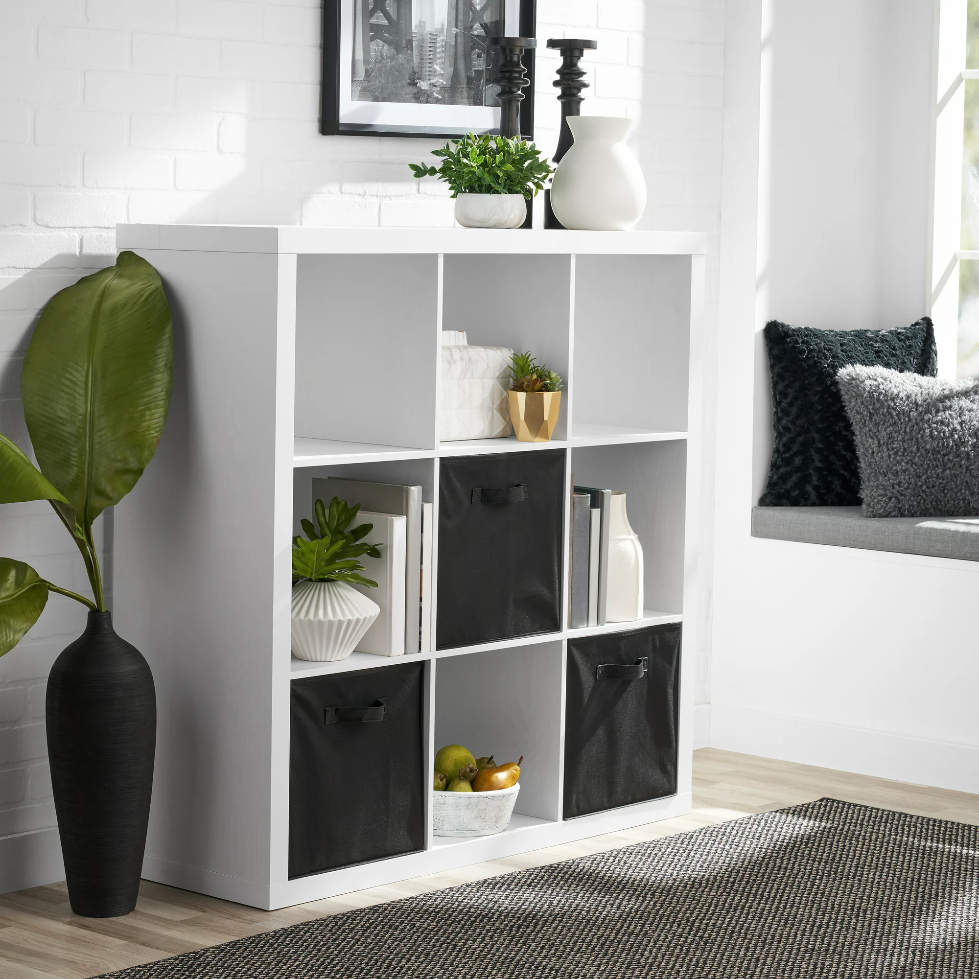 Better Homes & Gardens 9-Cube Storage Organizer. White Texture