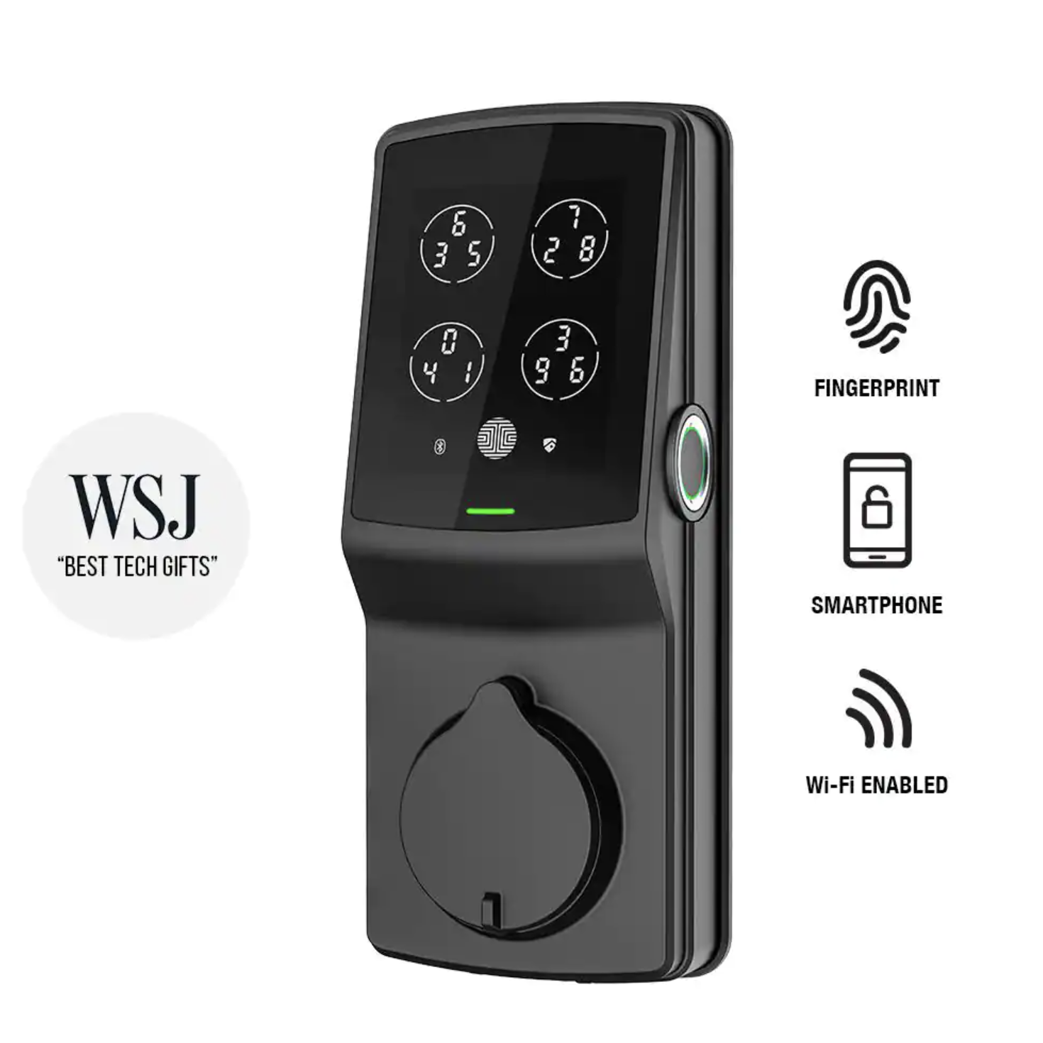 Lockly Secure PRO Matte Black Smart Lock Deadbolt with 3D Fingerprint and Wi-Fi (Works with Alexa and Google Home)