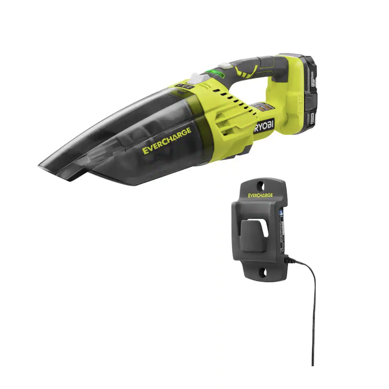 Ryobi ONE+ 18V Lithium-Ion Cordless EVERCHARGE Hand Vacuum Kit