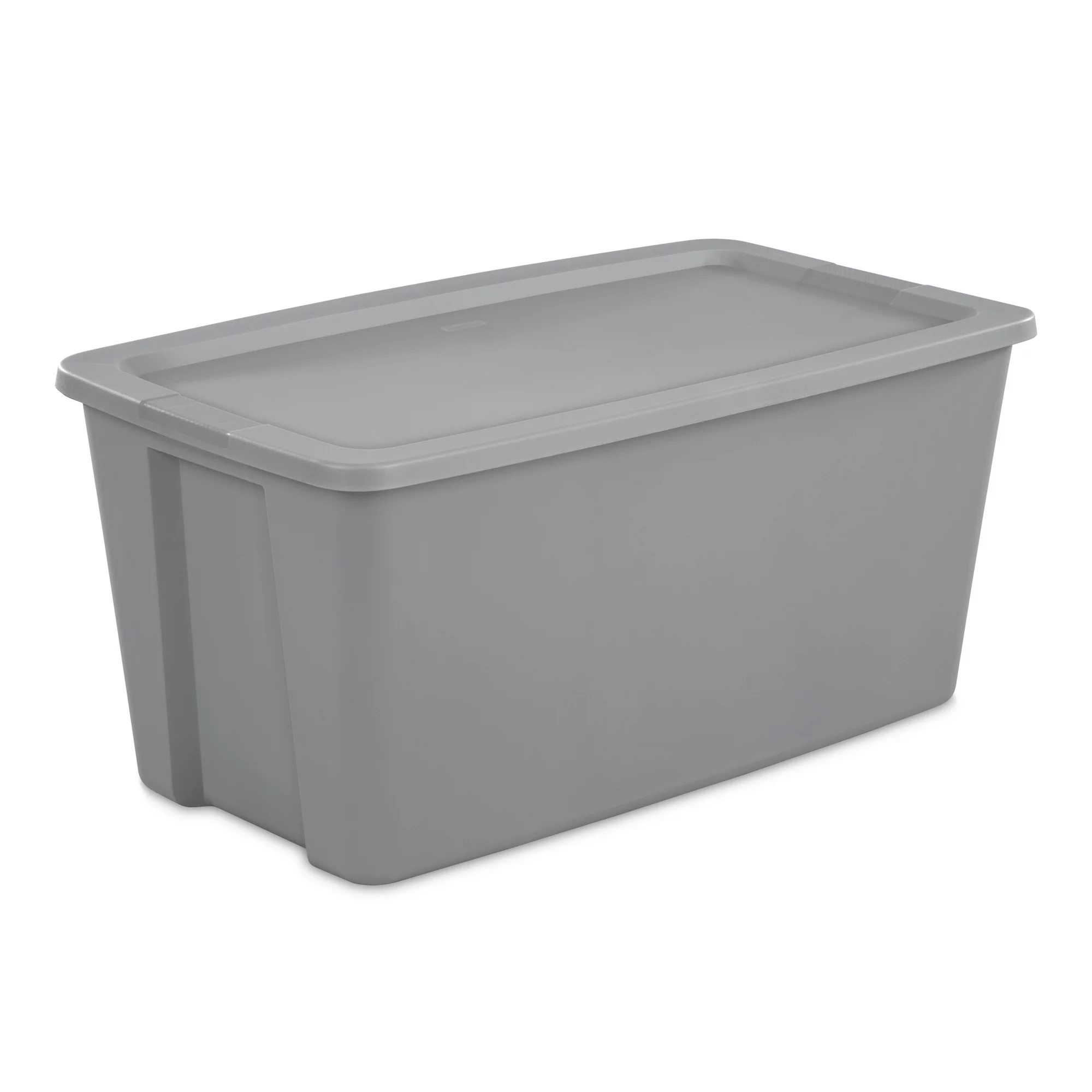 Sterilite 50 Gallon Tote Box Plastic. Titanium. Set of 4