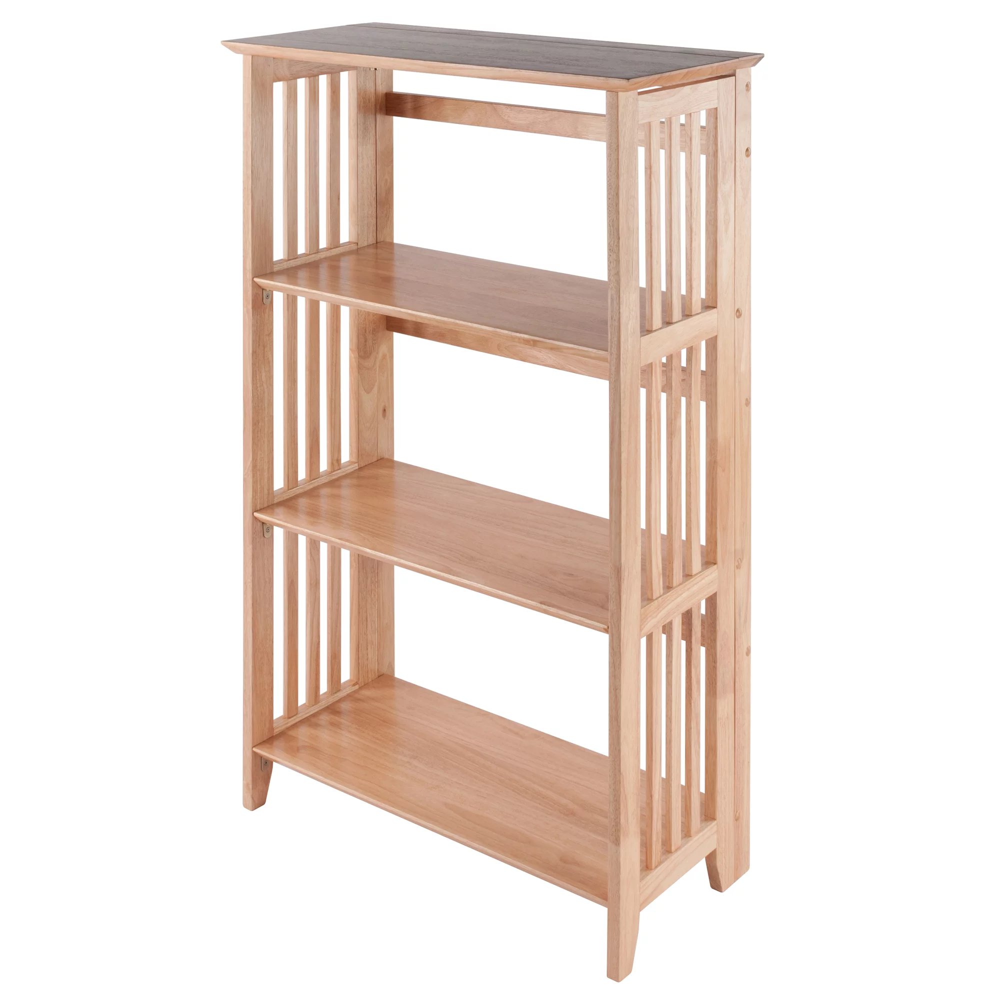 Winsome Wood Mission 3-Section Foldable Shelf. Natural Finish