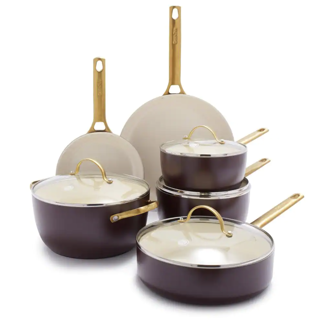 GreenPan Reserve 10-Piece Hard Anodized Aluminum Ceramic Nonstick Cookware Pots and Pans Set in Merlot