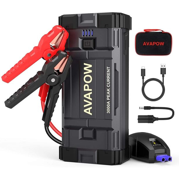 Avapow Car Battery Jump Starter Portable. 3000A Peak 23800mAh. 12V Jump Boxes