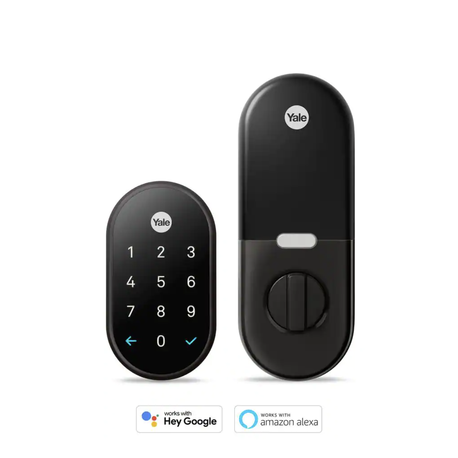 Google Nest x Yale Lock - Tamper-Proof Smart Deadbolt Lock with Nest Connect. Black Suede