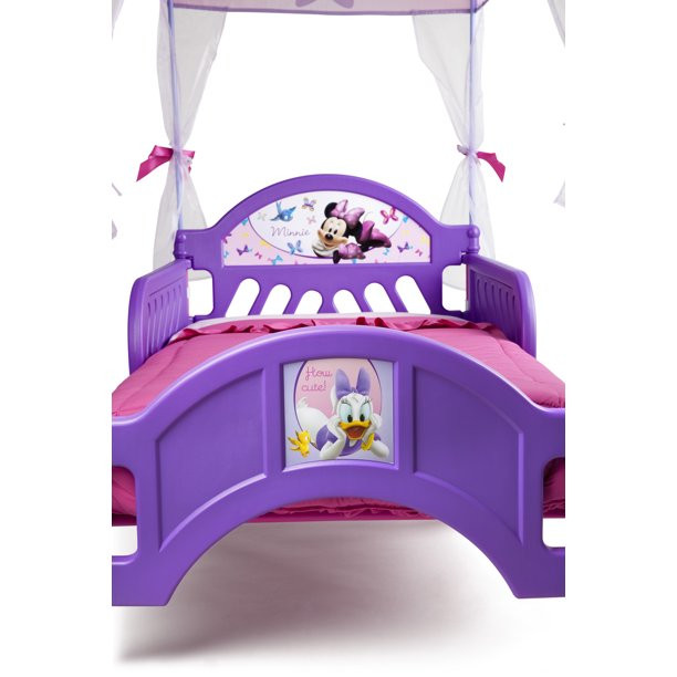 Disney Minnie Mouse Plastic Toddler Canopy Bed By Delta Children. Purple