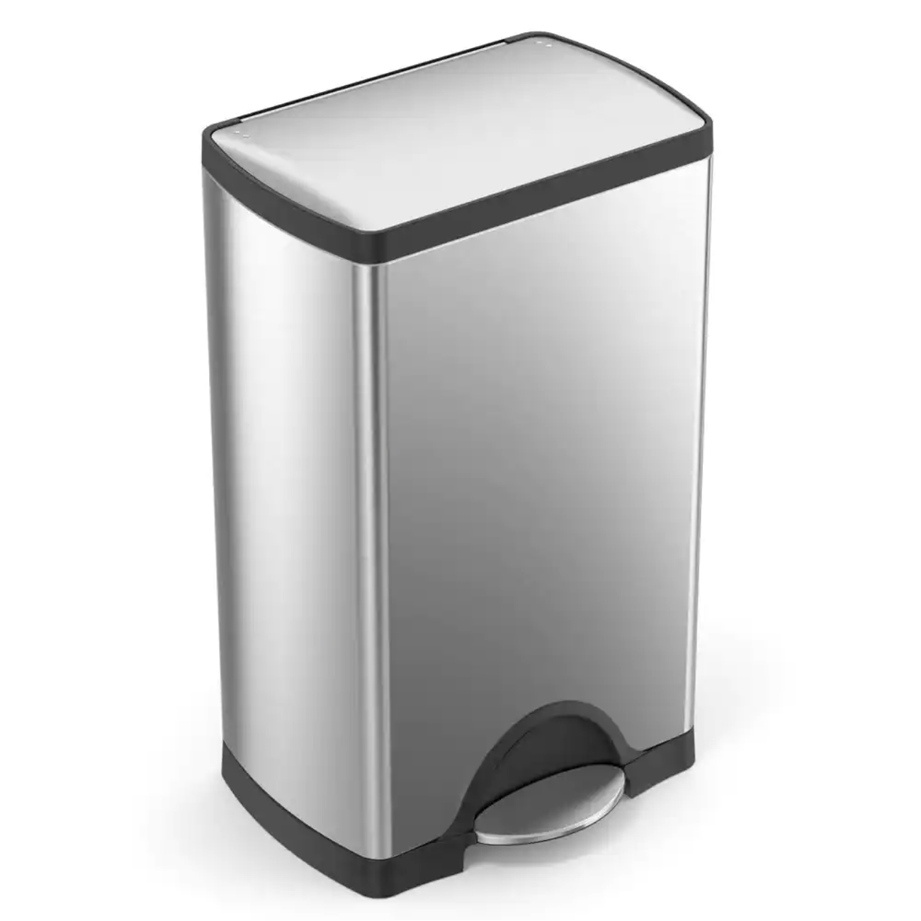 simplehuman 38-Liter Fingerprint-Proof Brushed Stainless Steel Rectangular Step-On Trash Can