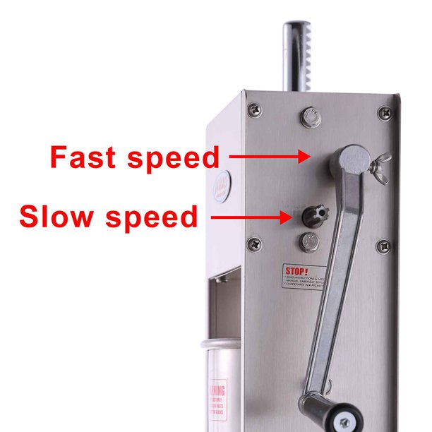 Hakka Brothers 7 Lb. 3 L Commercial Sausage Stuffer 2 Speed Stainless Steel Vertical Sausage Maker