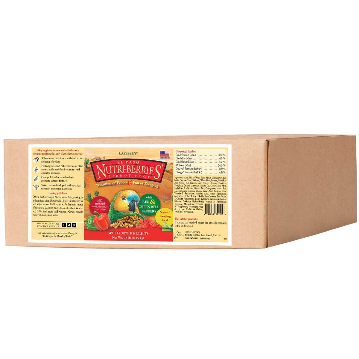 Lafeber El Paso Nutri-Berries Parrot Food. 14-lb tub