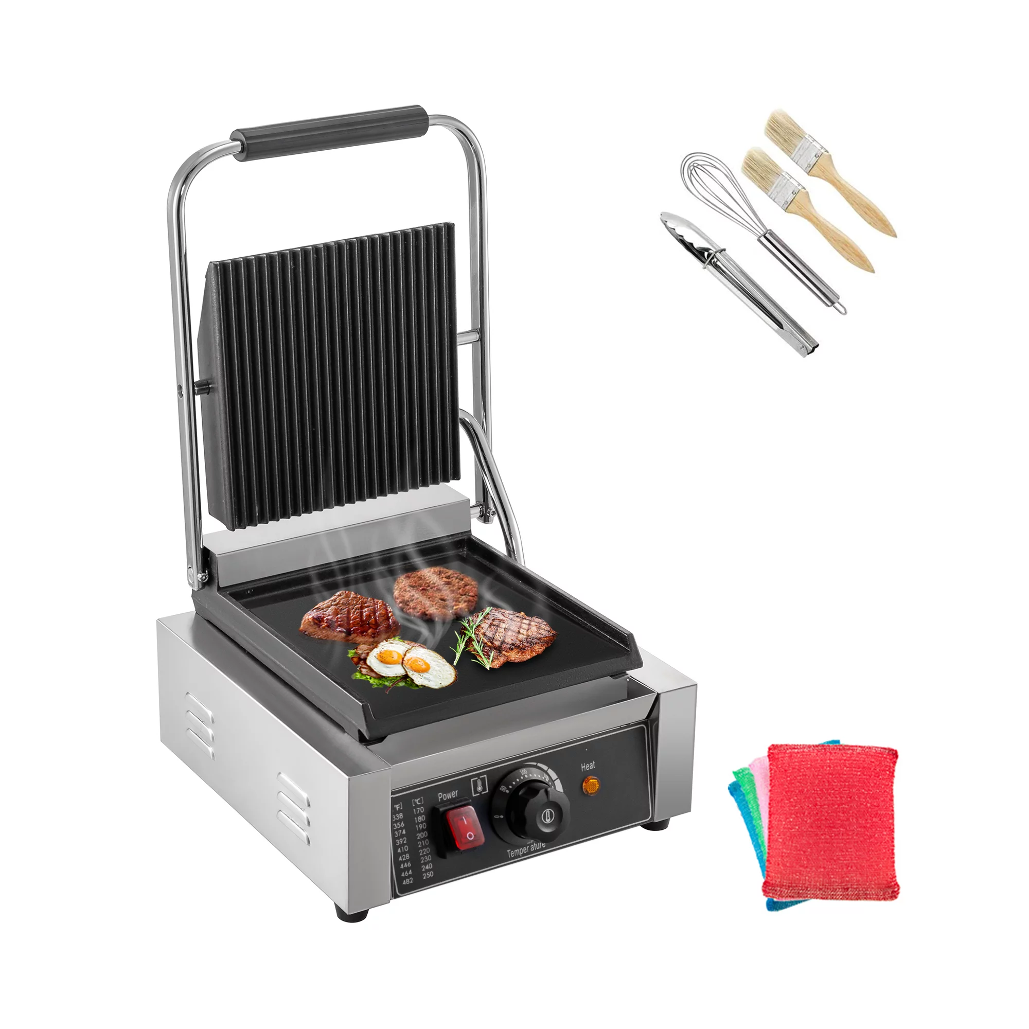 Vevor 110V Commercial Sandwich Press Grill 1800W Electric Panini Maker