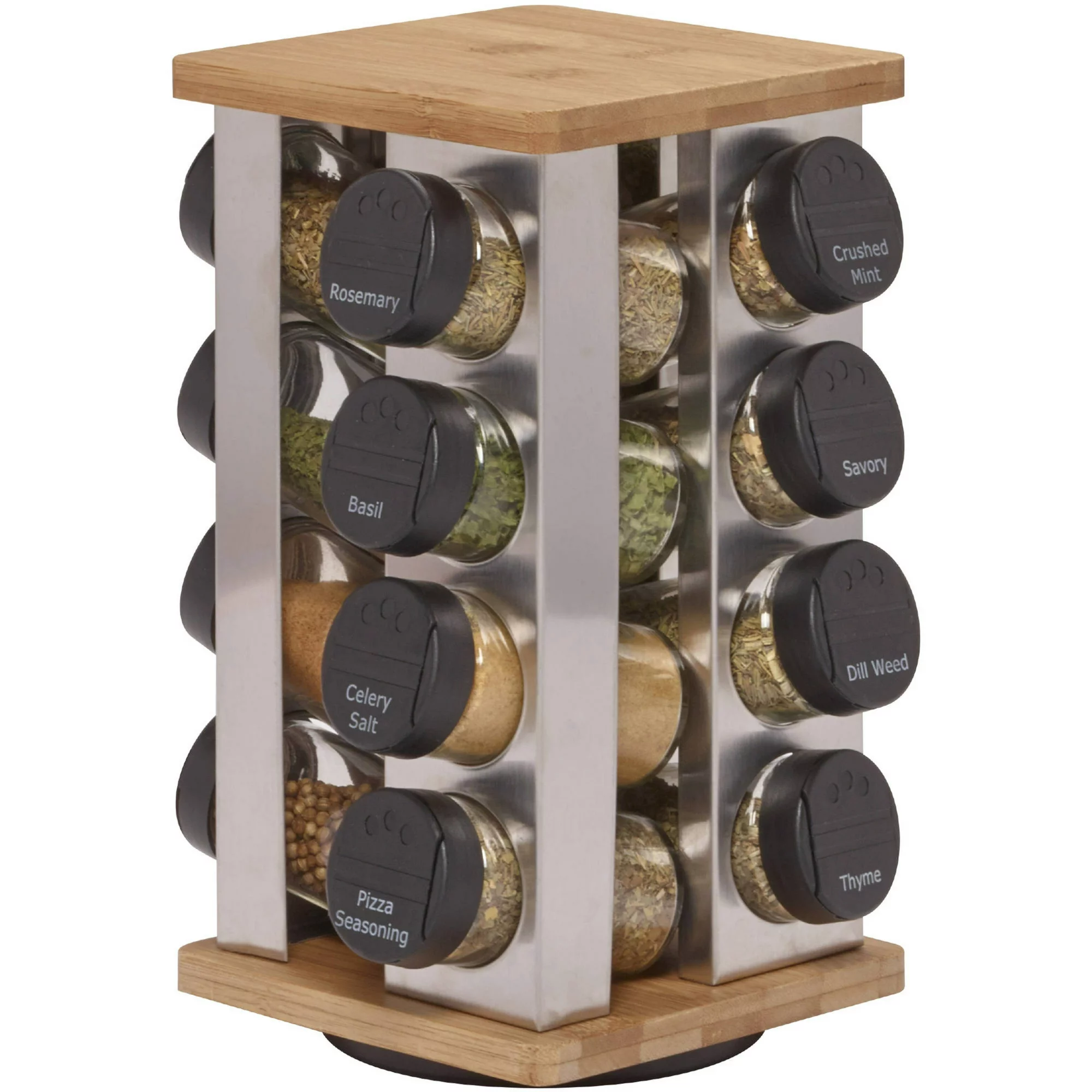 Kamenstein Warner 16-Jar Revolving Countertop Spice Rack Organizer