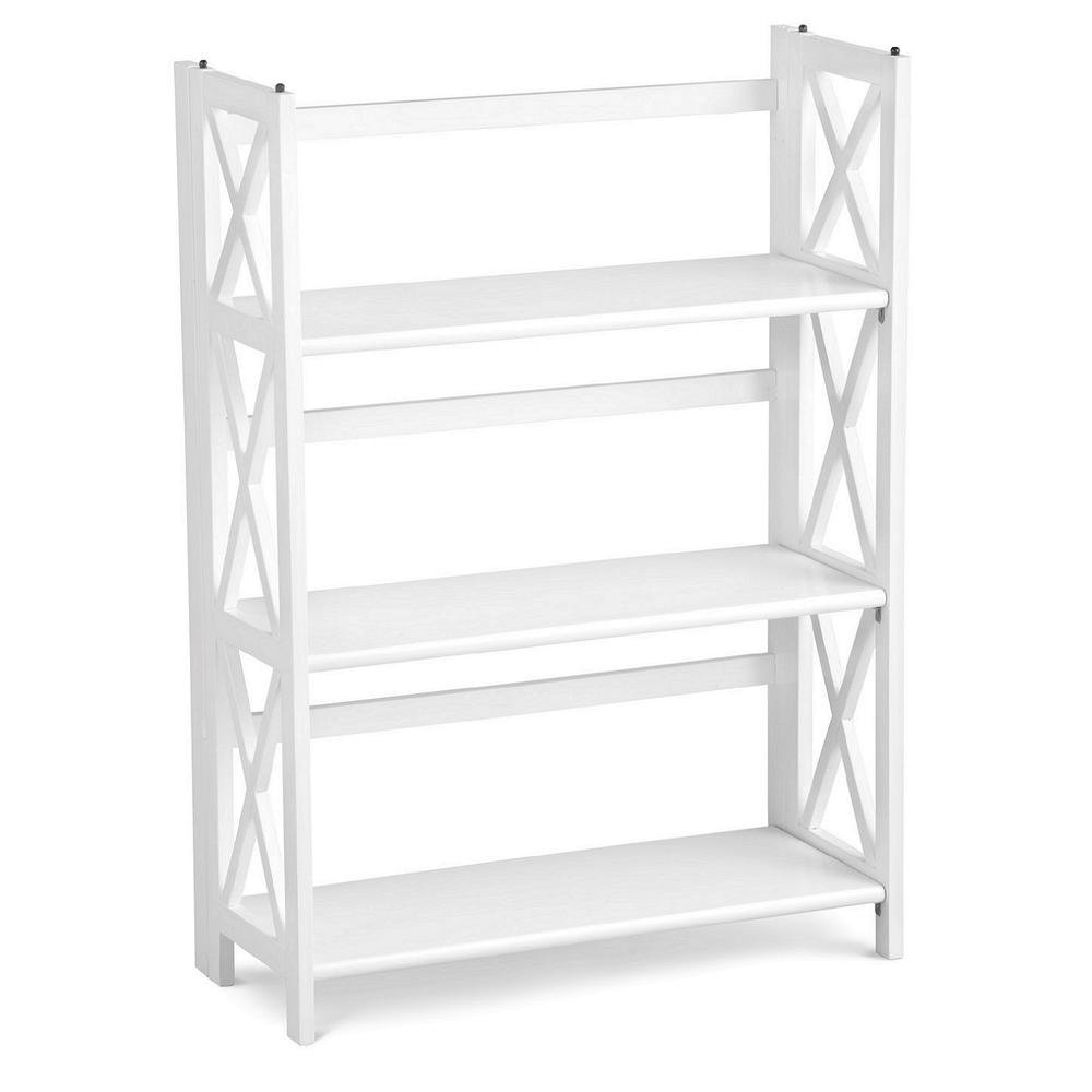Casual Home Montego 3-Shelf Folding Bookcase. White