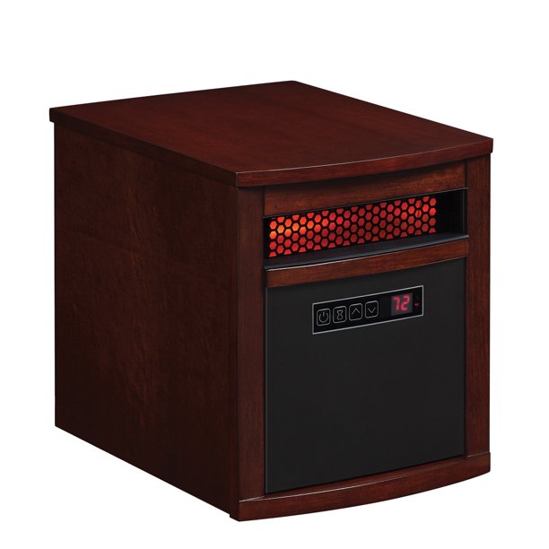 PowerHeat ChimneyFree Infrared Quartz Heater with Safer Plug. Black