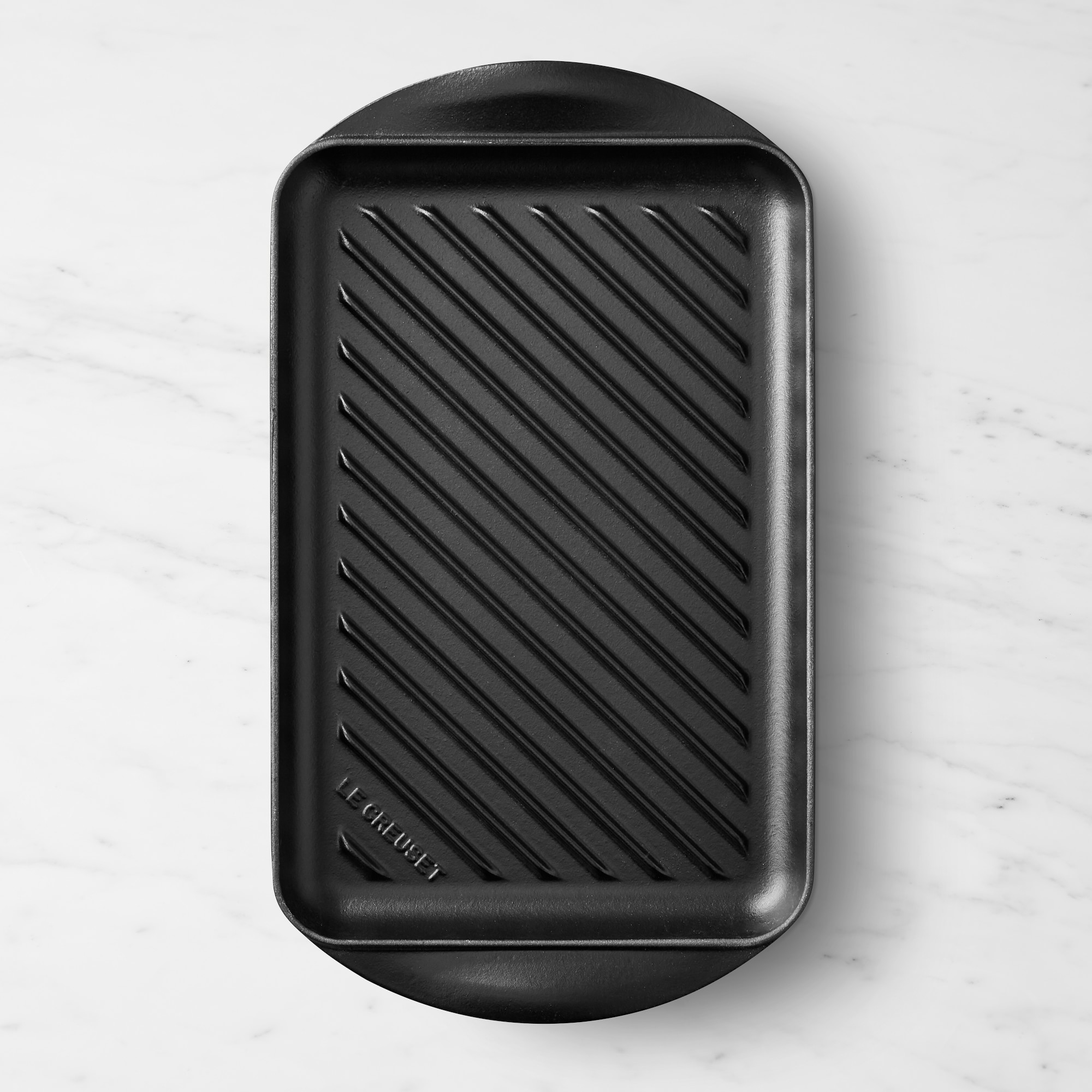Enameled Cast Iron Skinny Grill. Matte Black