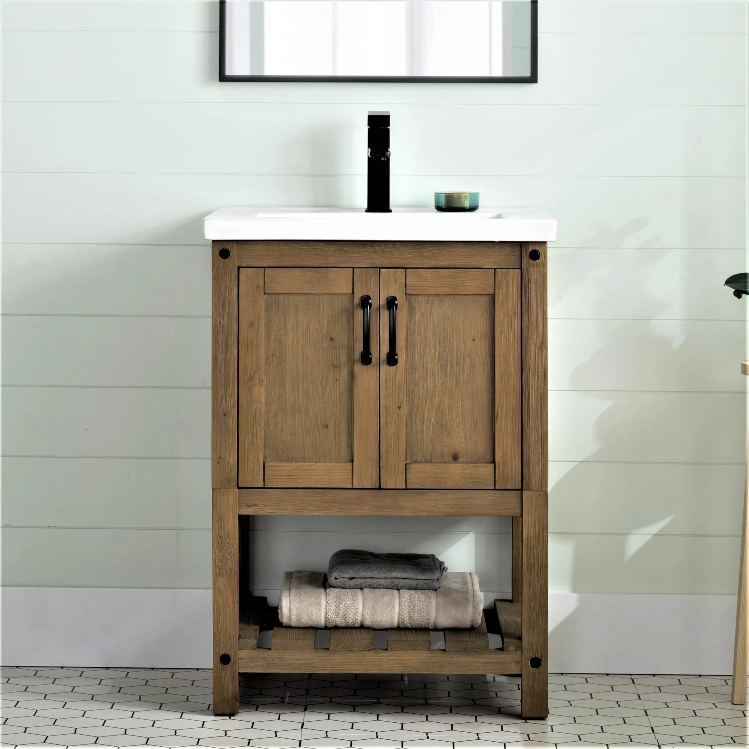 Foundry Select Hort 24” Free-standing Single Bathroom Vanity. Antique Natural