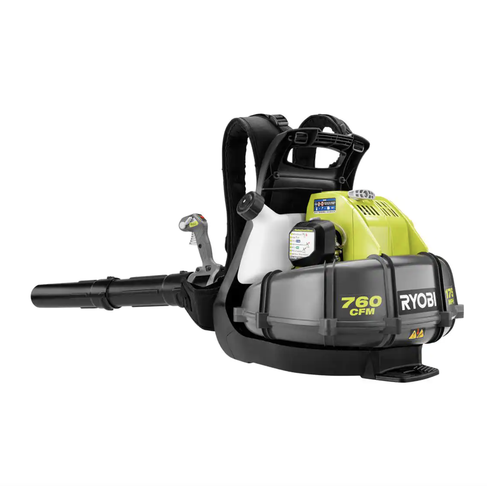 Ryobi 175 MPH 760 CFM 38cc Gas Backpack Leaf Blower